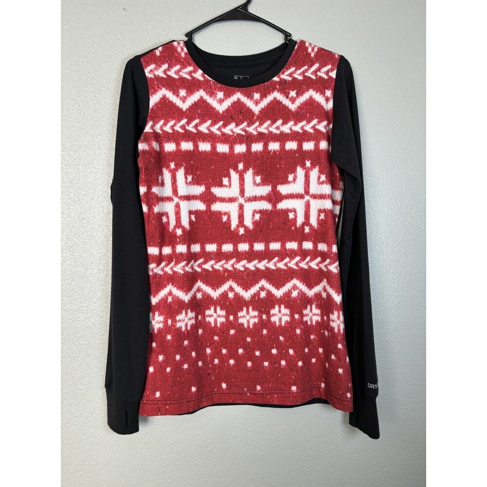 Burton Men's Dryride Sweater Print Long Sleeve Baselayer Shirt Small Holiday